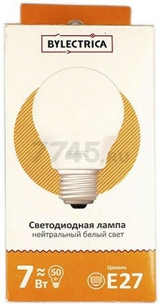 Лампа светодиодная E27 BYLECTRICA A60 7 Вт 4000К (ЛС-7-220-Е27(4,0)) - Фото 2